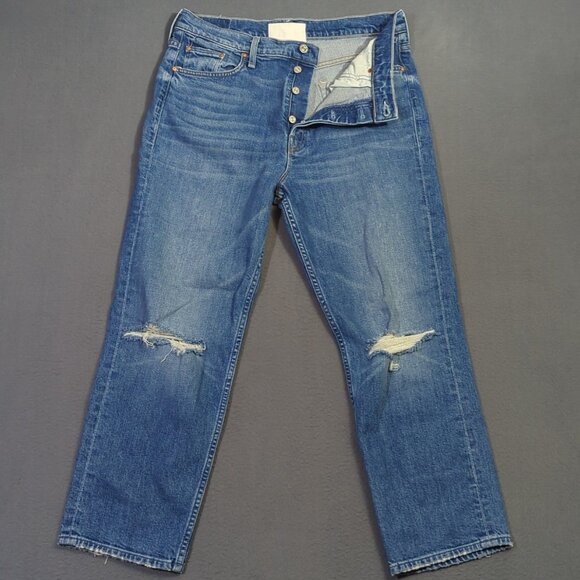 Mother Superior Jeans Womens 33 Blue The Tomcat Playing With Scissors Distressed - Picture 1 of 16